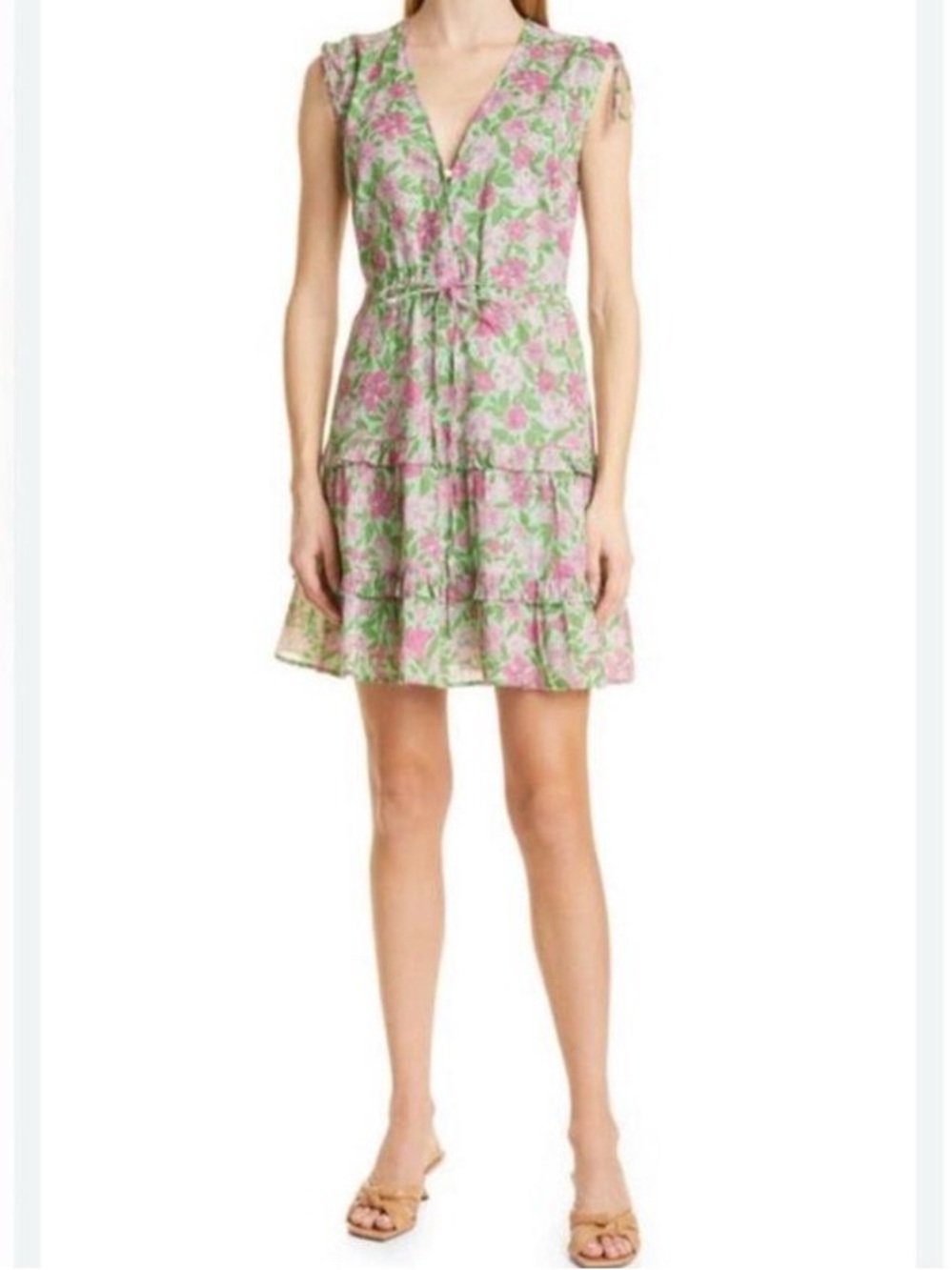 Banjanan Becca Floral Tiered Ruffle Mini Dress in Constance Floral Size S